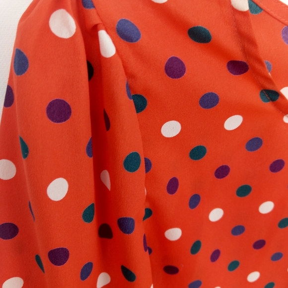 Charming Charlie Polka Dot Back High-Low Blouse, Size Medium - Picture 3 of 9